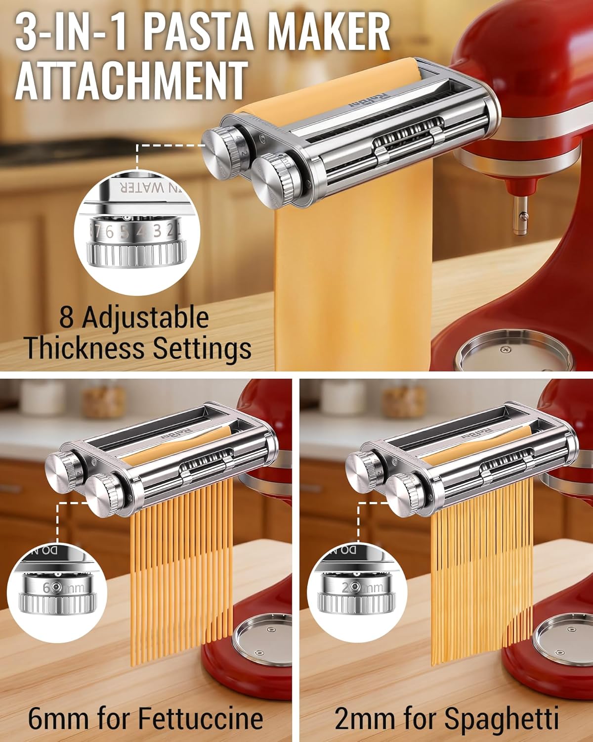 키친에이드 믹서 3-in-1 파스타 롤러 커터 부착물, - Commercial Kitchenaid 리뷰 및 가격