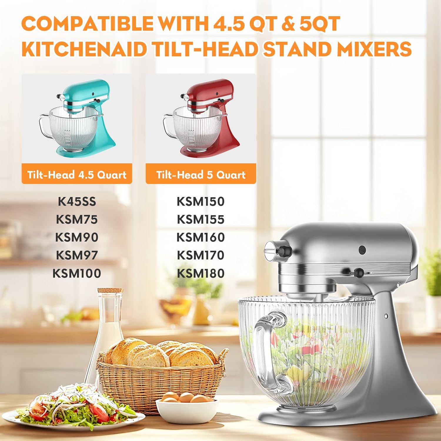 키친에이드 믹서용 GVODE 유리 그릇, 푸어 스파우트 - Commercial Kitchenaid 리뷰 및 가격